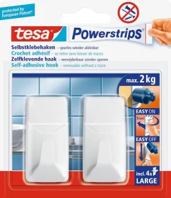 New Powerstrips® crochets L rectangulaires blancs (2 crochets + 4 languettes) Rubans Adhésif