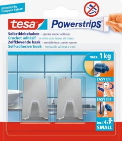 Outlet Powerstrips® crochets S rectangulaires en métal (2 crochets + 4 languettes) Rubans Adhésif