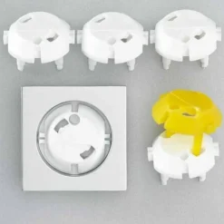 Protection Cache prise + cles blanc x5 Verrous / Pinces / Protecteurs