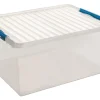 Hot Qline 120 L transparent / bleu Boîtes En Plastique