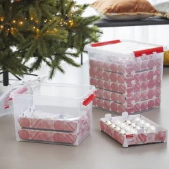 Hot Q-line Boîte de rangement de Noël 38L+Tray Boîtes En Plastique
