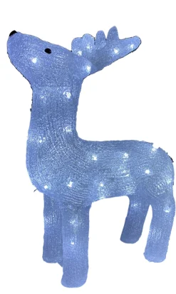 Clearance Renne blanc LED 49x13x36 cm Statues, Figurines Et Maisons|Décoration Lumineuse