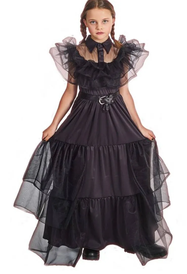 Robe De Bal Noir Mercredi Fille - Taille 152 Enfant Déguisements Enfants