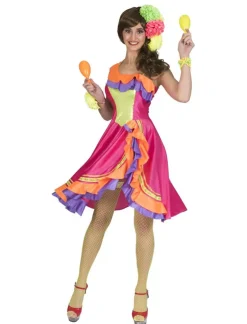 Hot Robe de samba Carribean Cindy - Taille 32/34 Déguisements Adultes
