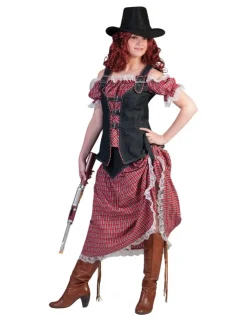 Clearance Robe Déguisement Cowgirl Denim Ranger Long - Taille 44/46 Déguisements Adultes