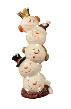 Discount Roi Bonhomme De Neige 30x21x70cm Statues, Figurines Et Maisons