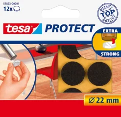 Rondelles de déplacement pour objets sur des surfaces lisses. Ø 22 mm brun. Rubans Adhésif