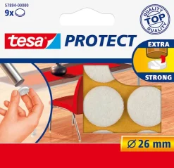 Rondelles de déplacement pour objets sur des surfaces lisses. Ø 26 mm blanc. Rubans Adhésif
