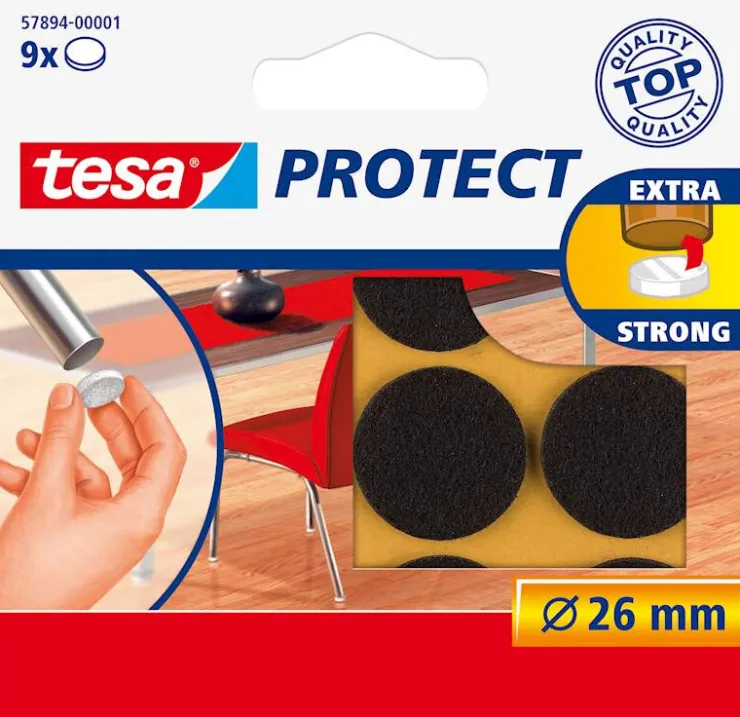 Sale Rondelles de déplacement pour objets sur des surfaces lisses. Ø 26 mm brun. Rubans Adhésif