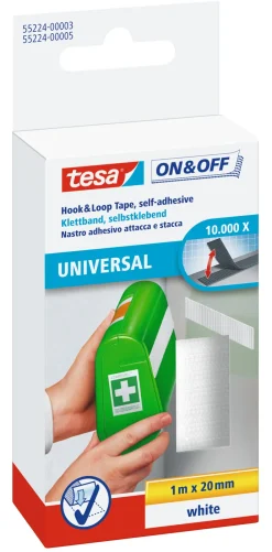 Discount Ruban auto-agrippant pour la fixation d'objets légers 20 mm x 100 cm blanc Rubans Adhésif