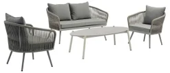 Salon de jardin Jaimie avec corde tressée - Aluminium - Taupe Salons De Jardin|Meubles De Jardin