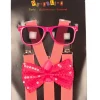 Clearance Set Fluo Fuchsia - Bretelles + Nœud Papillon + Lunettes Accessoires