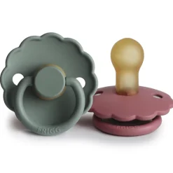 Outlet Sucette Marguerite Latex Dusty Rose/Lily Pad T1 (2 stuks) Tétines Et Attache-tétines