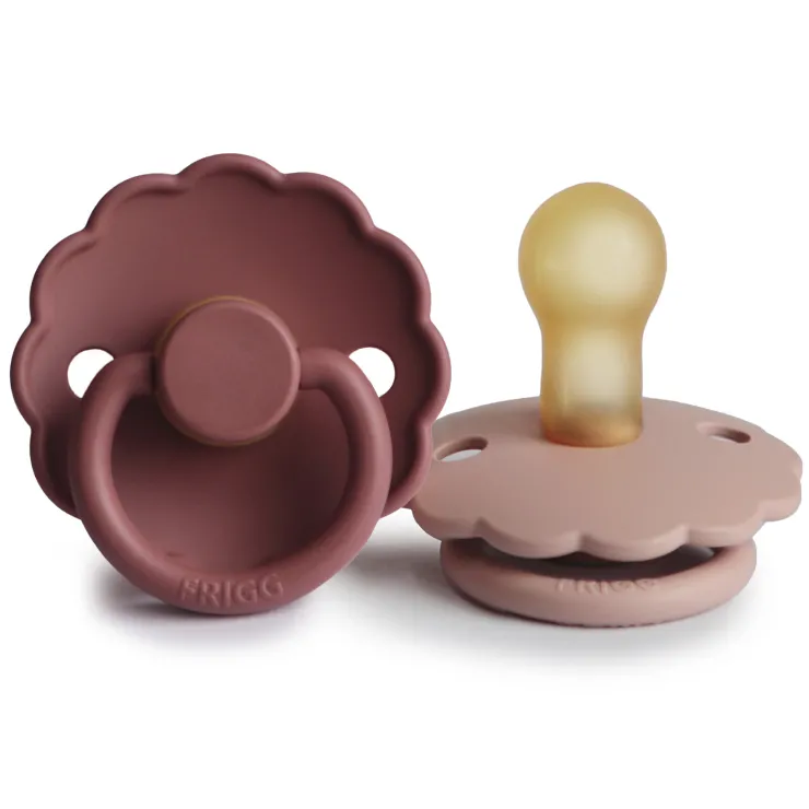 Outlet Sucette Marguerite Latex Baby Blush/Woodchuck T1 (2 stuks) Tétines Et Attache-tétines