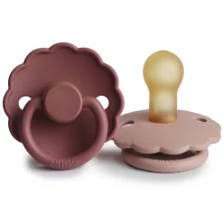 Outlet Sucette Marguerite Latex Baby Blush/Woodchuck T1 (2 stuks) Tétines Et Attache-tétines