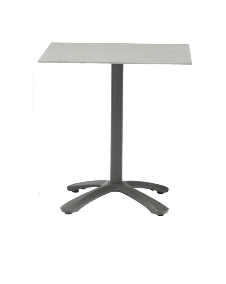 Discount Table de jardin carrée Janna - L70xL70xH72cm - Aluminium - Gris clair Tables De Jardin|Meubles De Jardin