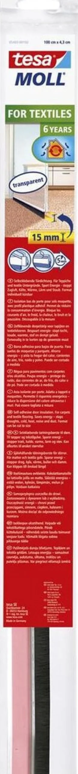 Outlet isolation bas de porte pour textiles 1m 4,3cm transparent Rubans Adhésif