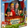New Théâtre de Marionnettes en Bois - Modèle de Table - Inclus 4 Marionnettes Poupées Et Peluches