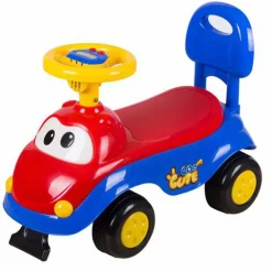 Voiture de promenade bleu-rouge avec son Vélo Et Conduite