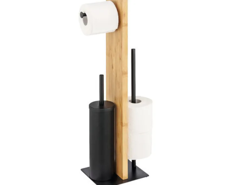 Sale Lesina Porte-rouleau 3en1 - Bambou/métal Accessoires De Toilette