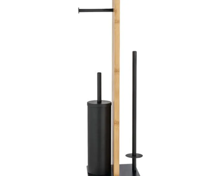 Sale Lesina Porte-rouleau 3en1 - Bambou/métal Accessoires De Toilette