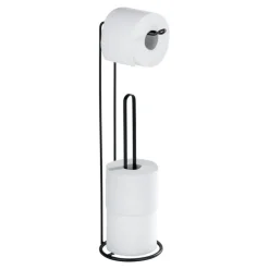Best Lugano Porte-rouleau et réservoir de toilette 2en1 54 cm - noir Accessoires De Toilette