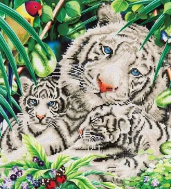 Sale White Tiger&Cubs Diamond Artisanat
