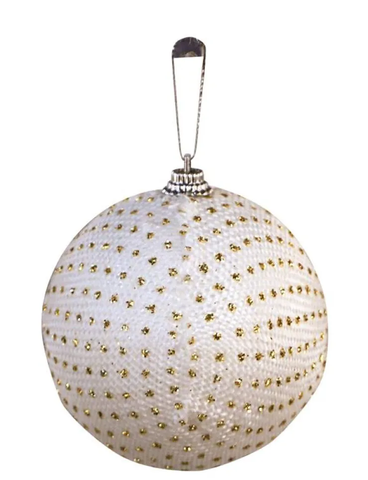 New 3x boule noël strass M cream Décoration De Sapin
